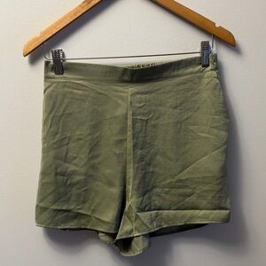 NWT Lulus Satin Sage Green Elastic Waist Shorts Size Medium